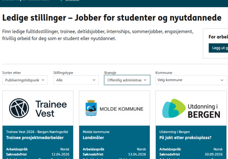 Søker du nyutdannede eller studenter?
